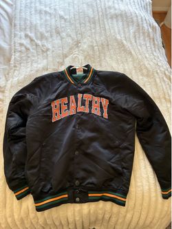 Midnight organic Larry June varsity jacket