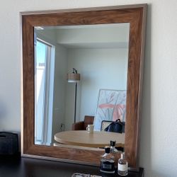 Mid-Century vintage wood mirror