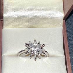 $400 -10K Bold Diamond Starburst Fashion Ring (FASH FRF1218WG SI3 TW 25 AF8064 Fashion Ring 10K (RPJ)