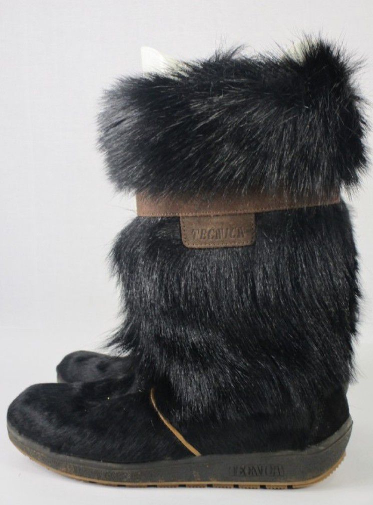 Tecnica Scandia Womens Boots Brown Vegan Fur Snow Winter Size 10/10.5