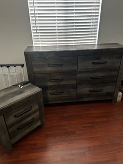 Gray Dresser and Nightstand
