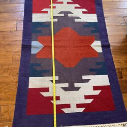 Rug Handmade Wool Cotton Blend