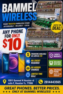 $10down unlocked phones 3 month warranty