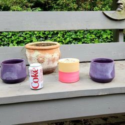 Nice Variety Of 4 Clay Pots