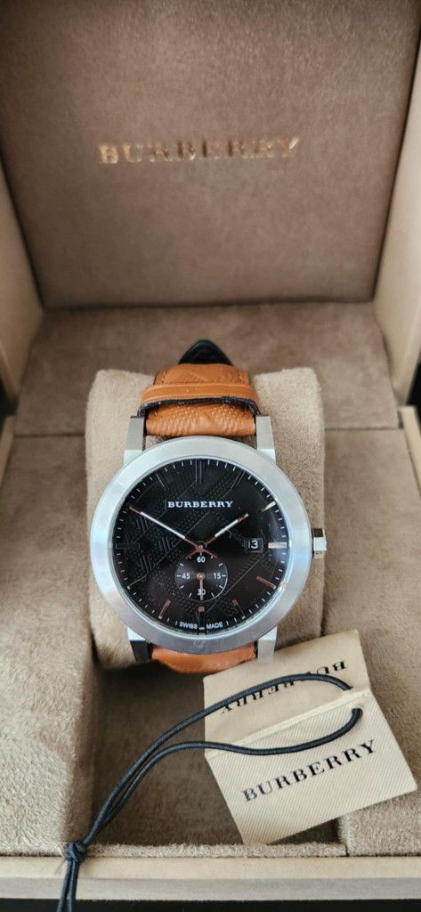 Burberry Watch W/Brown Leather Strap (Preloved)