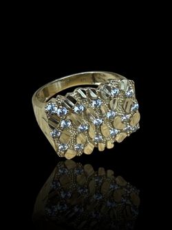 10K Diamond Nugget Ring