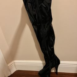 THIGH HIGH LEATHER EXOTIC HEELS/BOOTS/STRIPPER HEELS