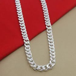 Cuban Link Chain -925 Sterling Silver -10mm Thick - Sizes: 20”, 22” & 24 Inches Long Available 