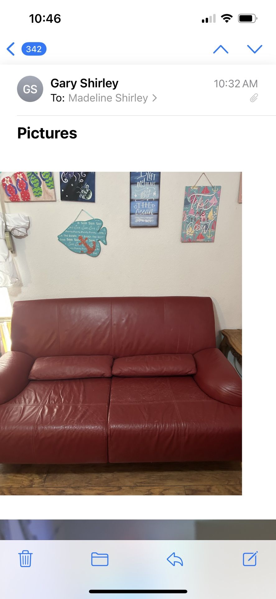 Red Leather Couch