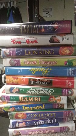 disney vhs $5 each. DVDs $5. Vhs $5