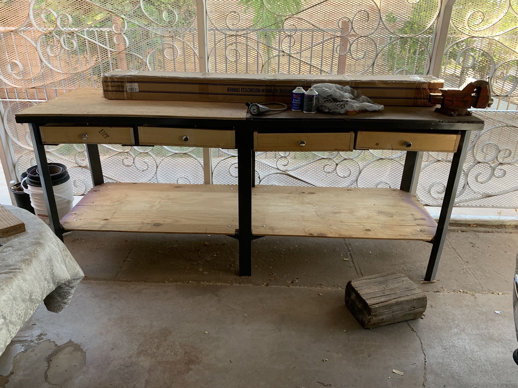 Very Heavy Work Shop Table Industrial Tools For Sale