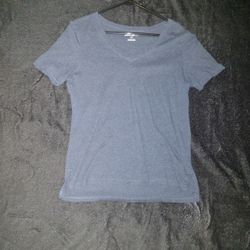 Grey Blue V-neck Shirt