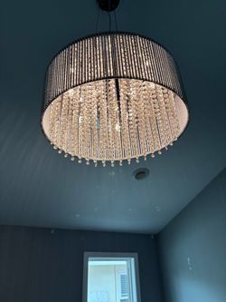 Stunning Modern Crystal Drum Chandelier / Pendant Light