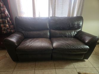 Leather loveseat