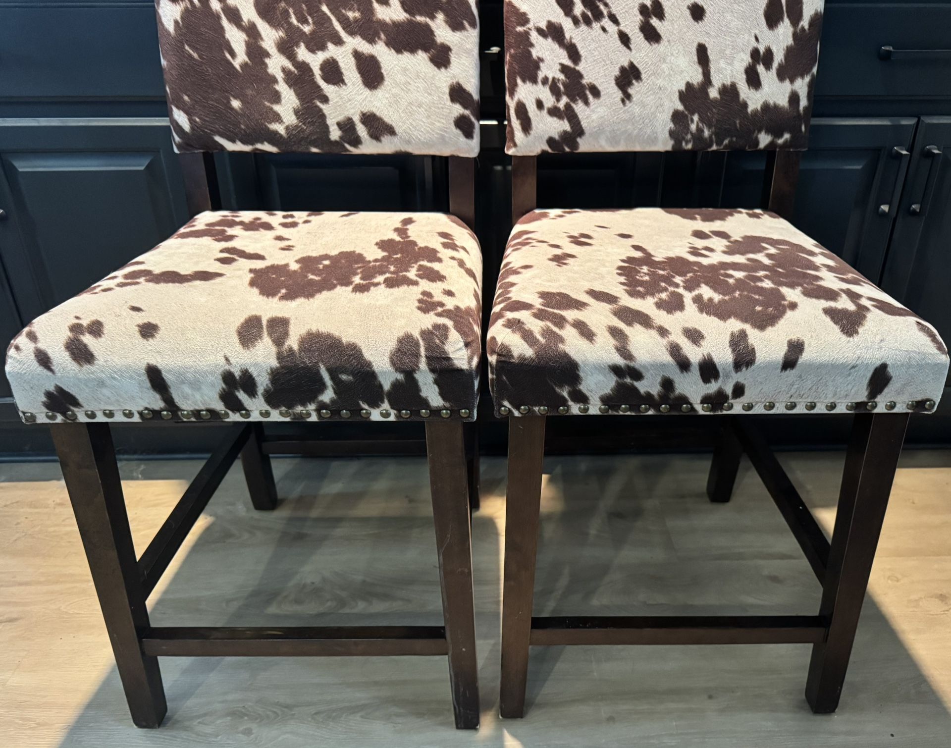 Cow hide bar stools,only msg when ready 2 pick up