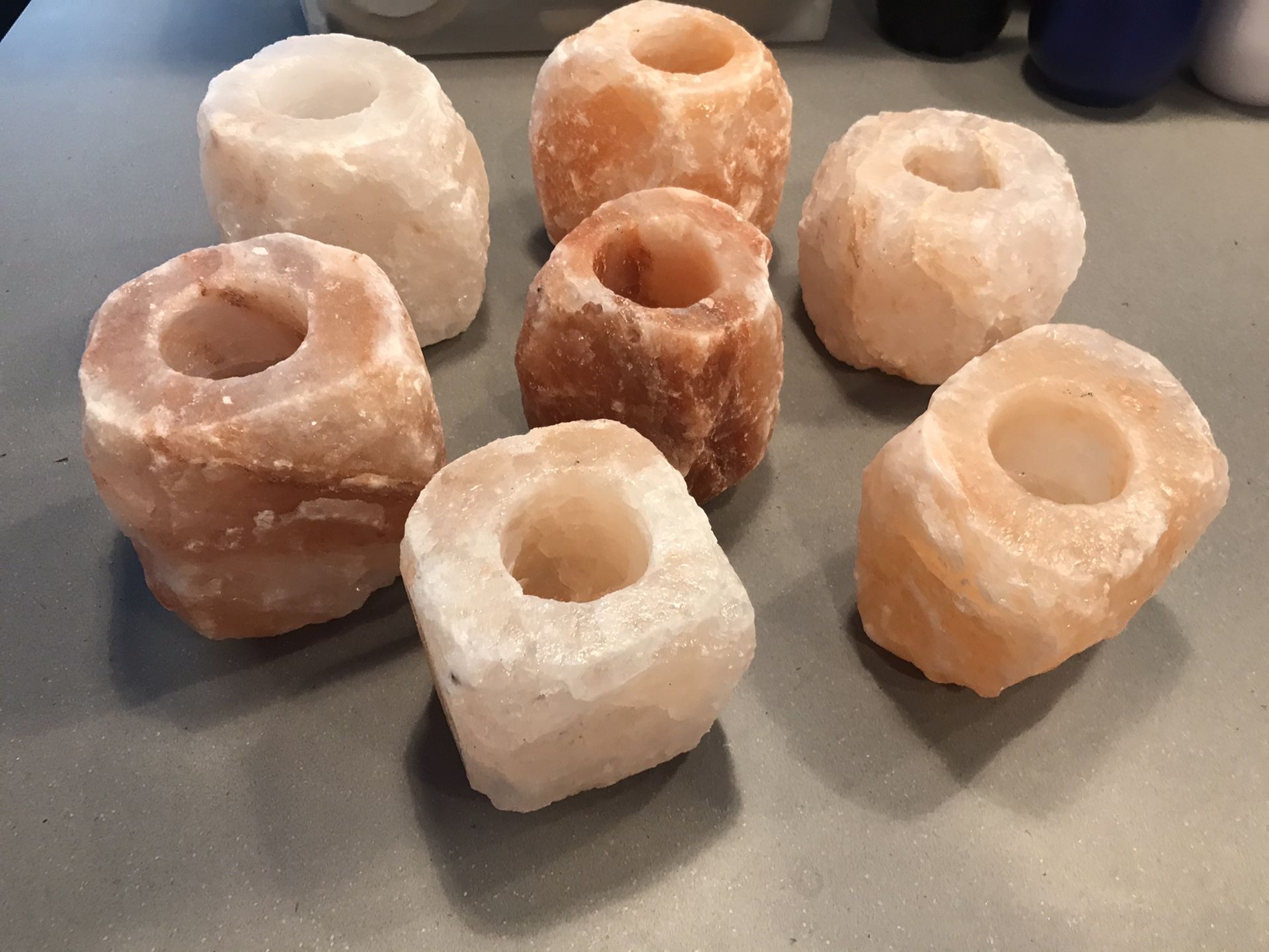 Himalayan rock salt candle holders