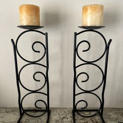 16" Wrought Iron Candle Holders