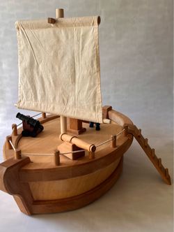 Kinderkram Ostheimer Wooden Pirate Ship Themed Boat (Missing Pieces)
