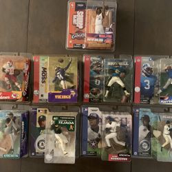 9 NFL/NBA/MLB McFarlanes - Lebron, Randy Moss
