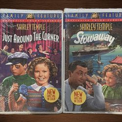 VINTAGE VHS.SHIRLEY TEMPLE COLLECTION. “STOWAWAY ,JUST AROUND THE CORNER” FAMILY FEATURE FOX VIDEO. 2tapes
