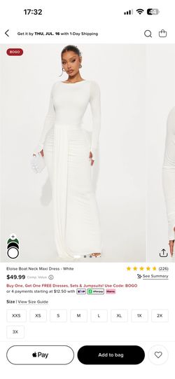 Fashion Nova white maxi dress