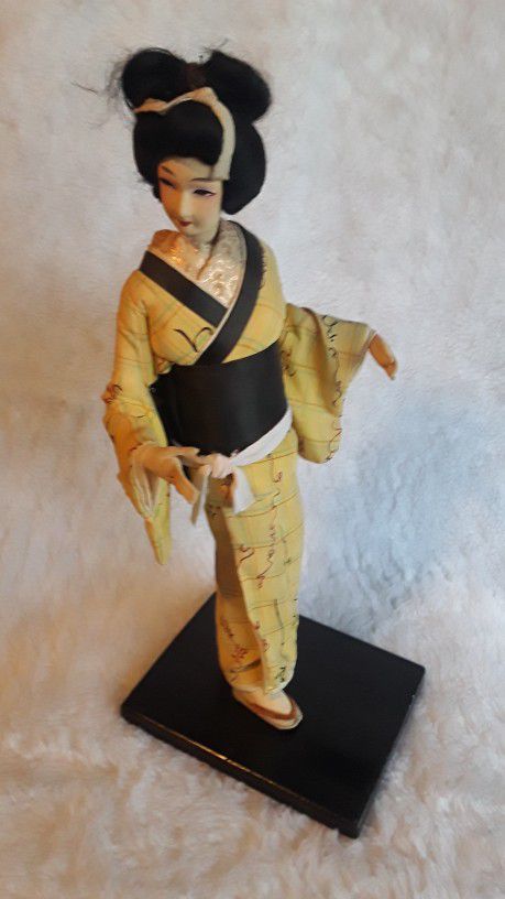 Vintage Geisha Silk  Komodo Wrap On Stand Doll