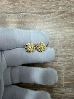 14K Yellow Gold Round or Nugget Earrings
