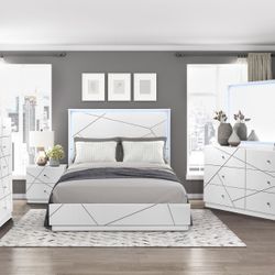 4 PC BEDROOM SET NEW IN BOX (MATTRESS AND CHEST SOLD SEPARATELY)