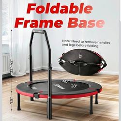 BCAN 40" Foldable Mini Trampoline, Rebounder Trampoline for Adults, Max Load 330lbs