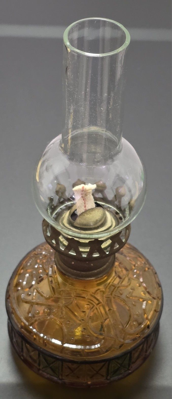 Amber Glass Oil Lamp