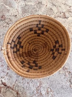Woven Basket with Geometric Pattern