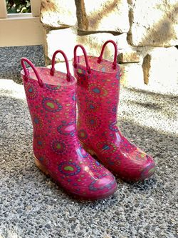 Girls Rain Boots, 13-1, Light Up Boots 