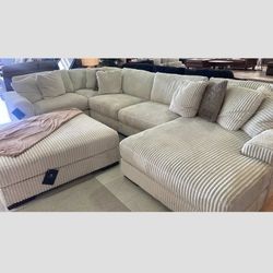 Oversized Ottoman And U Shaped Modular Big Scale Ivory Sectional Couch 🌟⭐$39 Down Payment with Financing ⭐ 90 Days same as cash