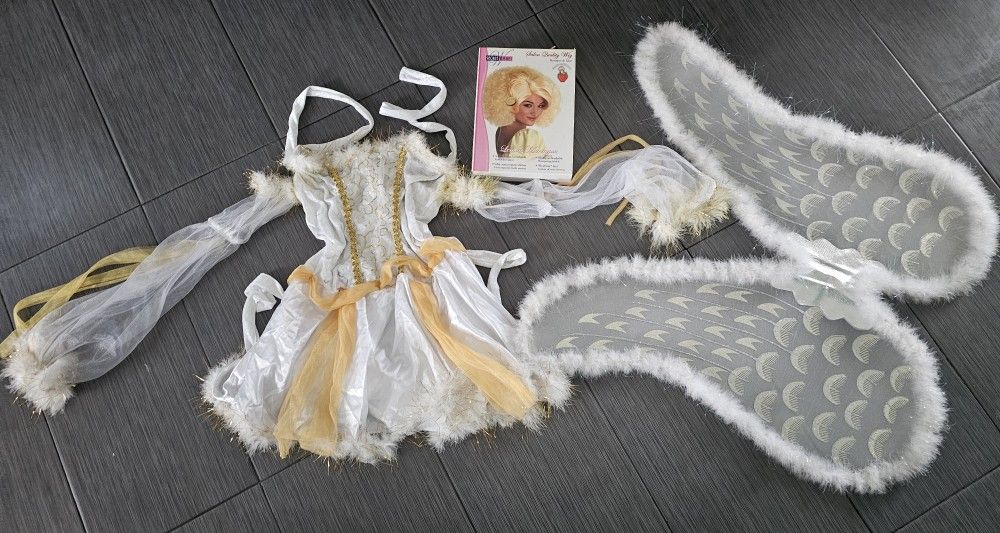ANGEL COSTUME W/WINGS, MASK & WIG