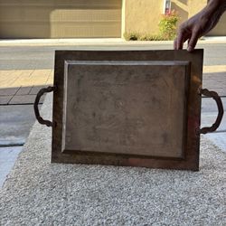 vintage metal tray