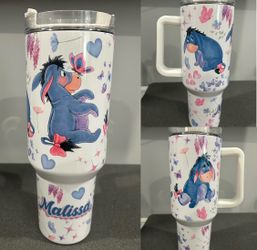 Eeyore Inspired “Butterflies & Hearts" Tumbler - Available in Multiple Sizes!