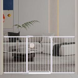 Baby 38" Extra Tall Pet Gate Extra Wide Long Dog Gate  Metal Auto Close Pressure Mounted