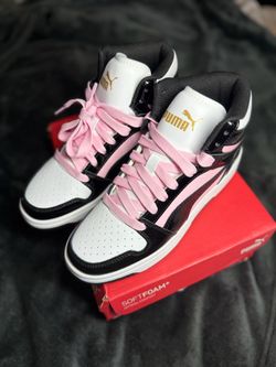 Puma High-Top Sneakers Black White Pink