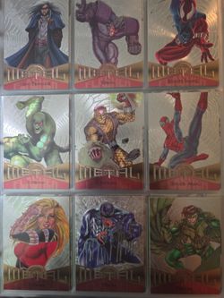 1995 MARVEL METAL FLEER SILVER FLASHER PARALLEL SET COMPLETE 1-138 w/ rare original binder