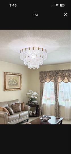 Modern semi flush crystal chandelier