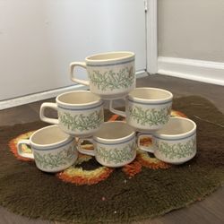 Vintage 1970s Stoneware Mugs 