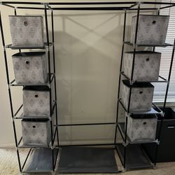 Portable Closet with Storage Cubes - $20 OBO