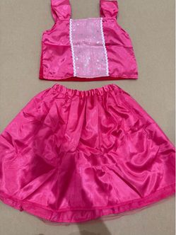 Girls Pink Satin Princess Costume Set