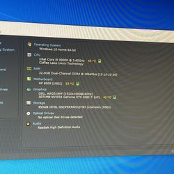 HP OMEN OBELISK Model 875-1022 2080 TI i9 9900k