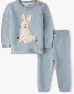 Blue bunny sweater 2 piece outfit