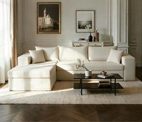 105" Boneless Couches for Living Room Modular Sectional Sofa L-Shape with Oversized Chaise, No Assembly Required, Deep Seat Cloud Couch Memory Foam, P