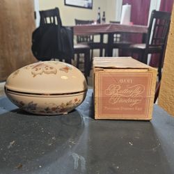 Avon Butterfly Fantasy Porcelain Treasure Egg