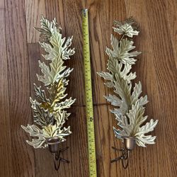 Vintage metal leaf sconce/candle holder/decor 
