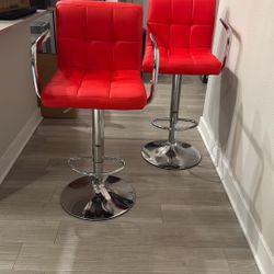 Like New Yaheetech Red Bar Stools Set of 2
