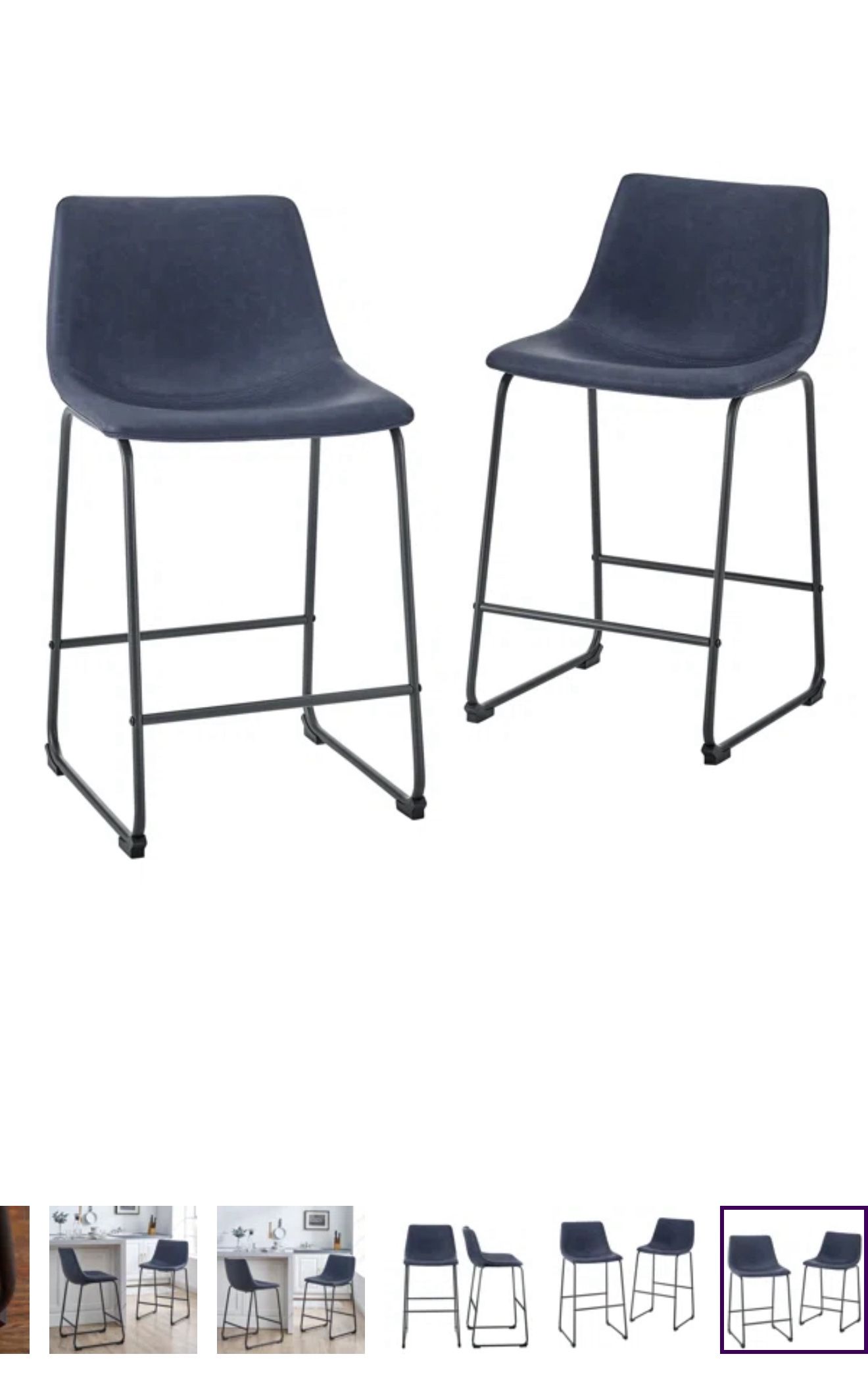 Navy Blue Bar Stools - Set of 4